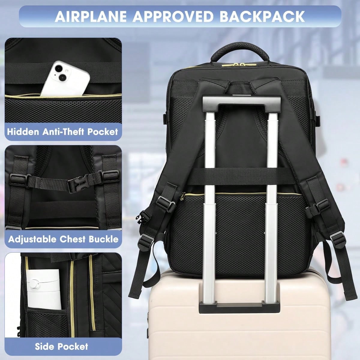 حقيبة ظهر كبيرة للسفر - معتمدة - مراجعة Travel Backpack Anti Theft وسعره