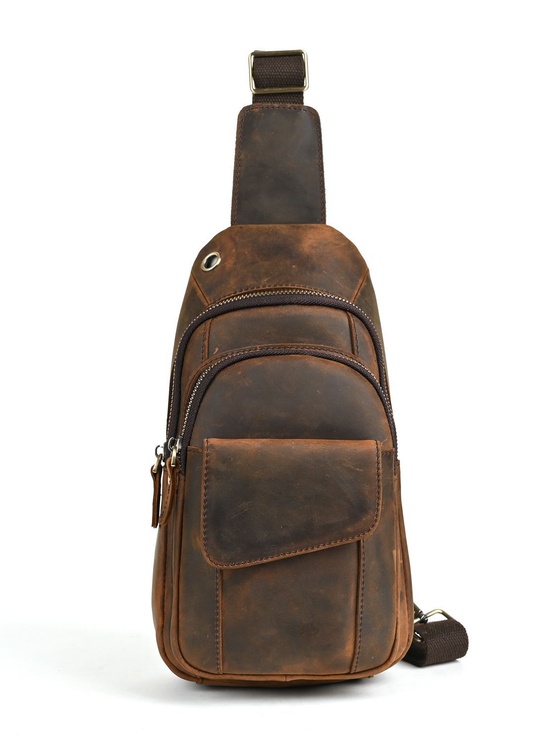 حقيبة صدر رجالية فاخرة متعددة  - مراجعة Leather Backpack Vintage وسعره