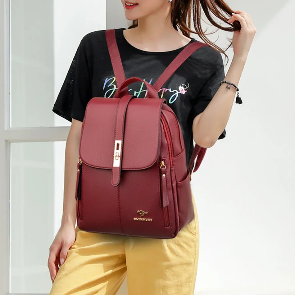 حقيبة ظهر نسائية جلدية ذات سعة - مراجعة Leather Backpack Vintage وسعره