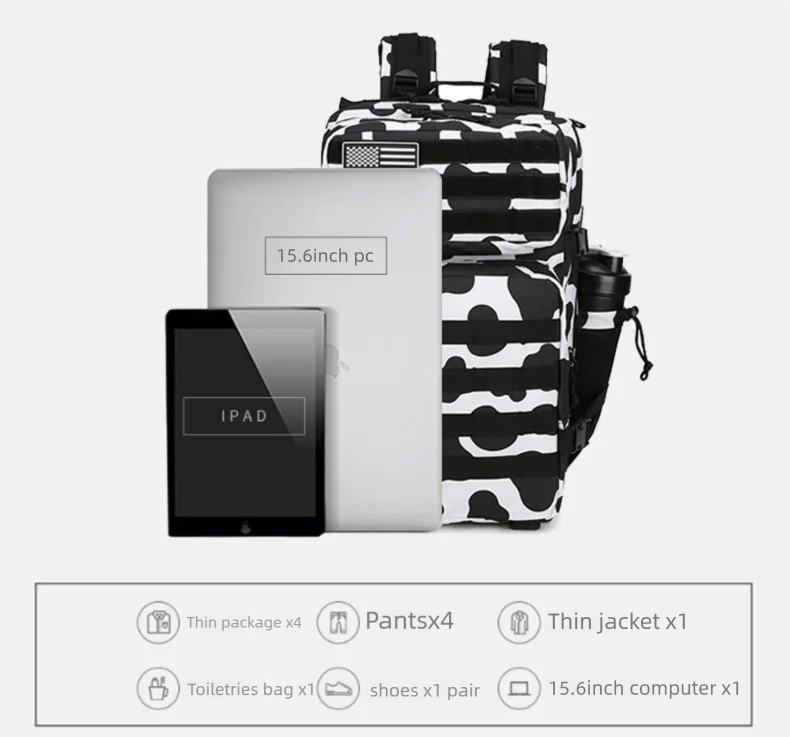 حقيبة ظهر تكتيكية 45 لتر/35 لت - مراجعة Hiking Backpack Waterproof وسعره